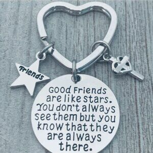 Best Friends Keychain-Good Friends Heart Keychain- Friend Jewelry- Cross